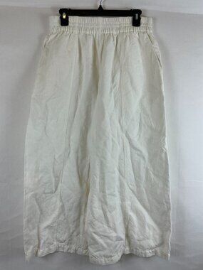 Apiece Apart Pants 8 White Wide Elastic Waist Wide Leg Pockets